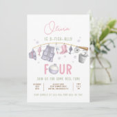 Geviste 4e verjaardag O-Fish-Ally Vier Verjaardag Kaart (Staand voorkant)