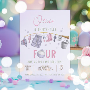 Geviste 4e verjaardag O-Fish-Ally Vier Verjaardag Kaart