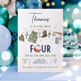 Geviste 4e verjaardag O-Fish-Ally Vier Verjaardag Kaart