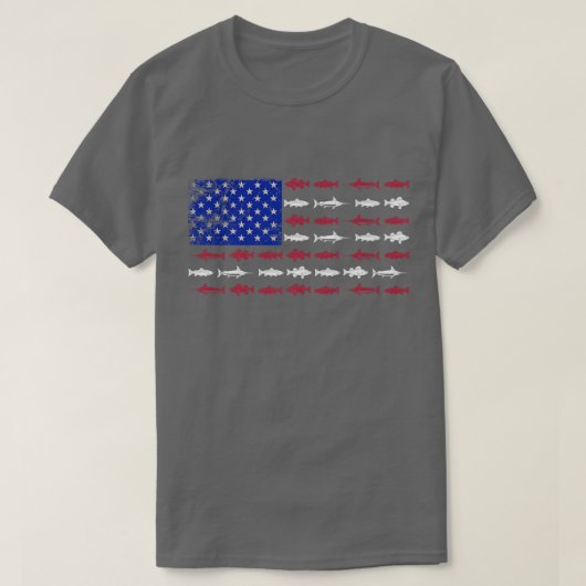 Geviste Amerikaanse Mannen met vlaggestookte schep T-shirt (Design voorkant)