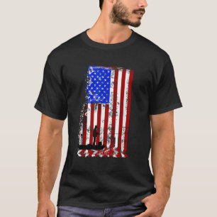 GEVISTE Amerikaanse vlag Amerikaanse vissersboot T-shirt