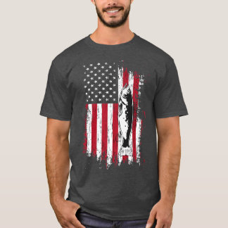 Geviste Amerikaanse vlag Amerikaanse vissersboten T-shirt