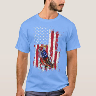 Geviste Amerikaanse vlag Amerikaanse vissersboten T-shirt