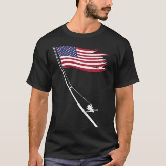 Geviste Amerikaanse vlag Gevist Rod T-shirt
