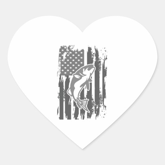 Geviste Amerikaanse vlag Hart Sticker (Voorkant)