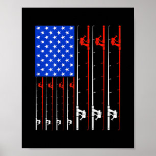 Geviste Amerikaanse vlag op 4 juli  Poster