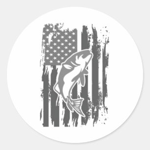 Geviste Amerikaanse vlag Ronde Sticker