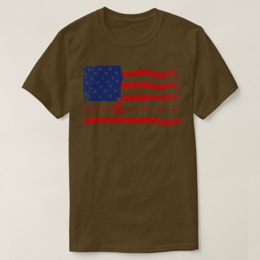 Geviste Amerikaanse vlag T-shirt (Design voorkant)