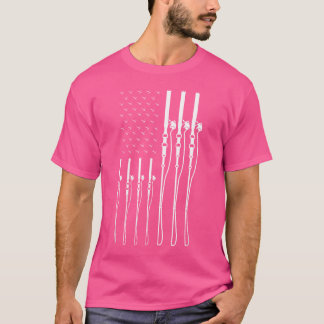 Geviste Amerikaanse vlag Vist Rod L T-shirt
