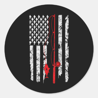 Geviste Amerikaanse vlag Vist Ronde Sticker