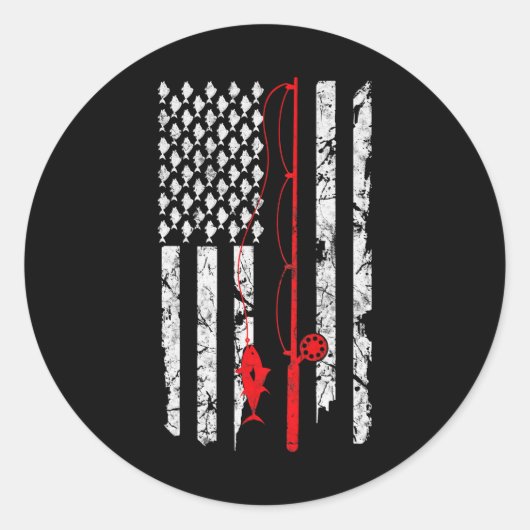 Geviste Amerikaanse vlag Vist Ronde Sticker (Voorkant)