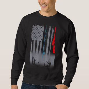Geviste Amerikaanse vlag voor Rod Hunting Rifle Trui
