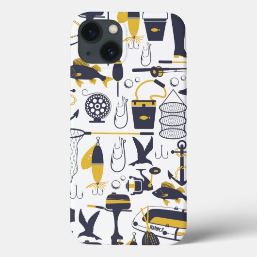 Geviste apparatuur in blauw en goud Case-Mate iPhone case (Achterkant)