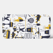 Geviste apparatuur in blauw en goud Case-Mate iPhone case (Achterkant (horizontaal))