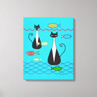 Geviste atoomkatten canvas afdruk