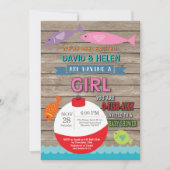 Geviste Baby shower Invitation Girl Fish Kaart (Voorkant)
