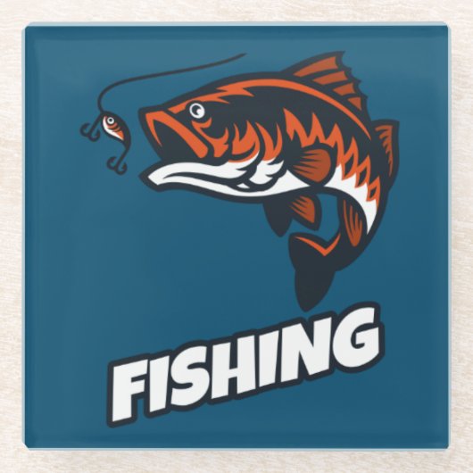 Geviste bait glazen onderzetter (Voorkant)