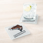 Geviste bait glazen onderzetter (Schuin)