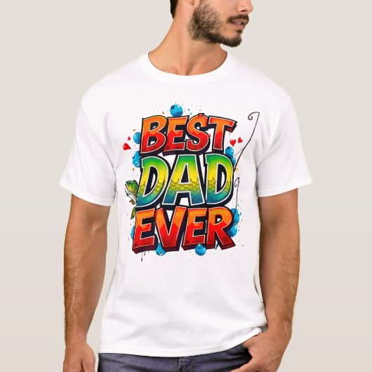 Geviste beste papa ooit vis graffiti t-shirt (Voorkant)
