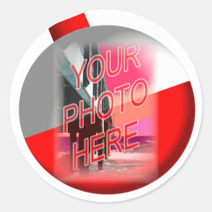 Geviste Bobber Lijst Sjabloon Ronde Sticker