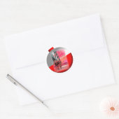 Geviste Bobber Lijst Sjabloon Ronde Sticker (Envelop)