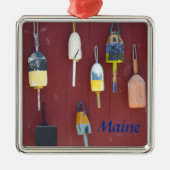Geviste boeien- Maine Metalen Ornament (Voorkant)