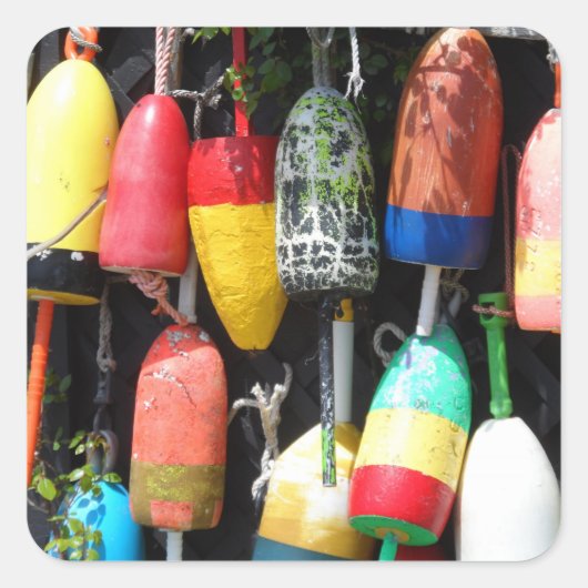 Geviste boeien- Maine Vierkante Sticker (Voorkant)