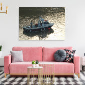 Geviste boot, Cardiff Bay Canvas Afdruk (Insitu (Woonkamer))