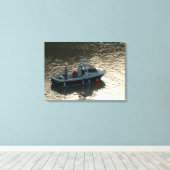 Geviste boot, Cardiff Bay Canvas Afdruk (Insitu (Houten vloer))