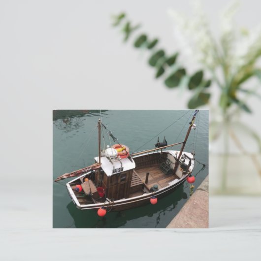 Geviste boot in Portpatrick Harbour, Wigtownshire Feestdagenkaart (Staand voorkant)