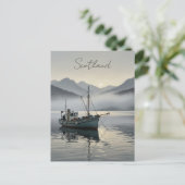 Geviste boot in Schotland Reizen Briefkaart (Staand voorkant)