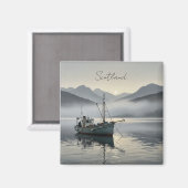 Geviste boot in Schotland Reizen Magneet (Voorkant / Achterkant)