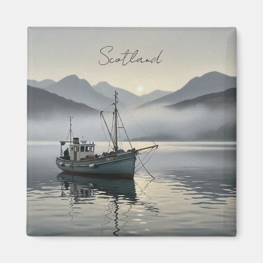 Geviste boot in Schotland Reizen Magneet (Voorkant)