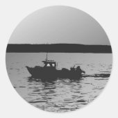 Geviste boot ronde sticker (Voorkant)