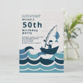 Geviste bootreel Elegante Casual Mannen 50e Verjaa Kaart (Staand voorkant)