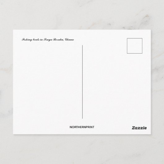 Geviste boten in Senya Beraku Briefkaart (Achterkant)