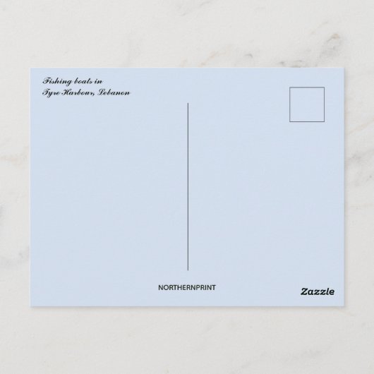Geviste boten in Tyre Harbor Libanon Briefkaart (Achterkant)