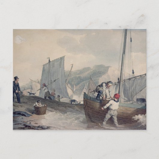 Geviste boten lossen briefkaart (Voorkant)