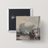 Geviste boten lossen vierkante button 5,1 cm (Voorkant /achterkant)