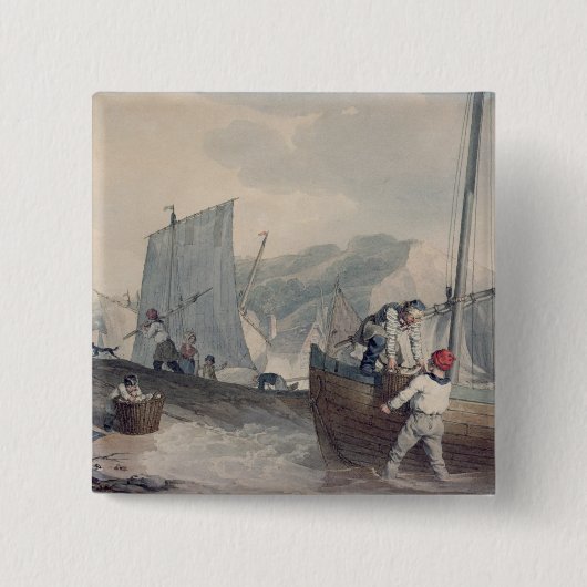 Geviste boten lossen vierkante button 5,1 cm (Voorkant)