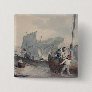 Geviste boten lossen vierkante button 5,1 cm