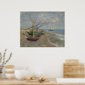 Geviste boten op het strand van Les Saintes-Maries Poster (Keuken)