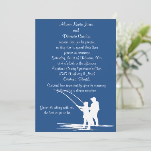 Geviste bruiloftsuitnodigingen voor koppels: custo kaart (Staand voorkant)