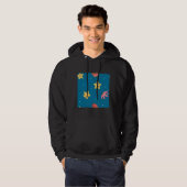 Geviste buisspons vectorpatroon hoodie (Voorkant volledig)