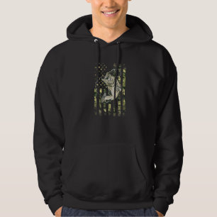 Geviste Camouflage Amerikaanse vlaggenbalvis Hoodie
