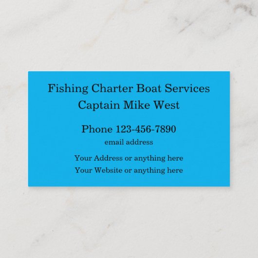 Geviste charterboot visitekaartje (Achterkant)