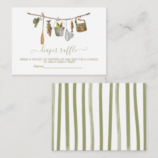 Geviste "clothesline Diaper"-kaart Informatiekaartje (Voorkant / Achterkant)