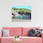 Geviste Cove Portloe Cornwall Engeland Canvas Afdruk (Insitu (Woonkamer))