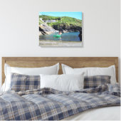 Geviste Cove Portloe Cornwall Engeland Canvas Afdruk (Insitu (Slaapkamer))