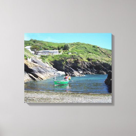 Geviste Cove Portloe Cornwall Engeland Canvas Afdruk (Voorkant)